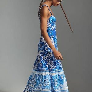 FARM Rio Vibrant Blue Patterned Maxi Dress